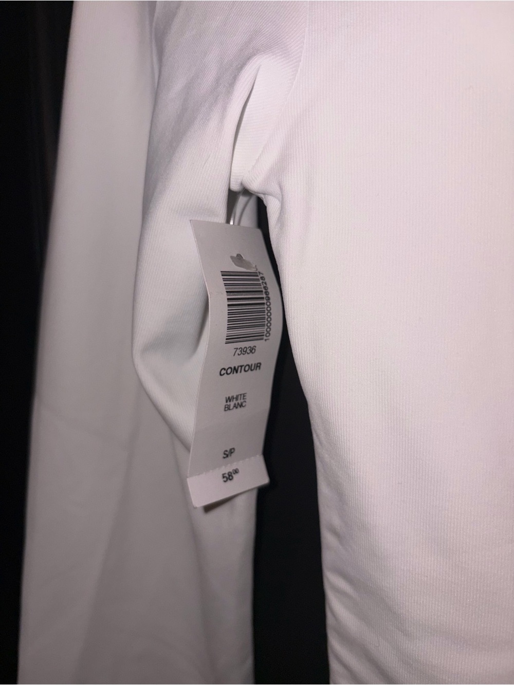 Babaton: White Long Sleeve Square Neck Bodysuit - Picture 4 of 4